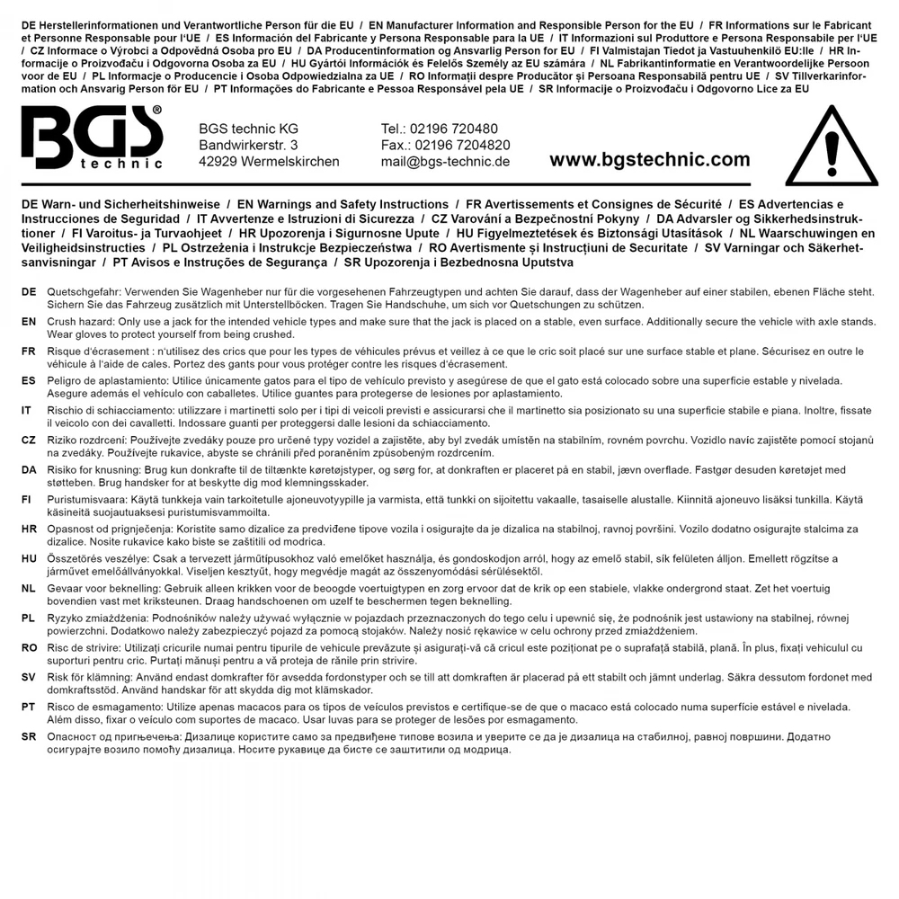 Bgs Technic Hidraulinis keltuvas padidintos galios | 2t / 3t (7875)