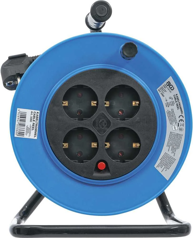 Bgs Technic Ilgintuvas su rite 15 m | 3x1,5 mm² | 4 kištukiniai lizdai | IP 20 | 3000 W (3360)