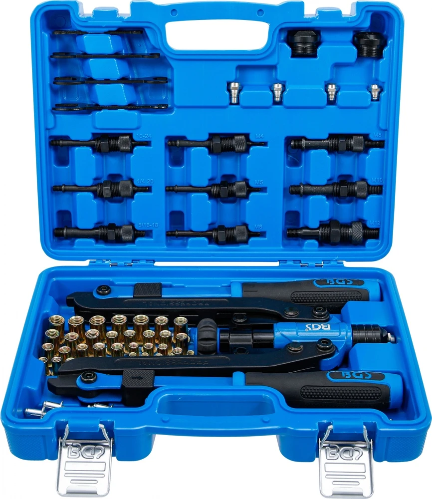 Bgs Technic Ilgų rankenų kniediklio rinkinys | aklosioms kniedėms Ø 3,2–6,4 mm ir kniedinėms veržlėms M4–M12 (74579)