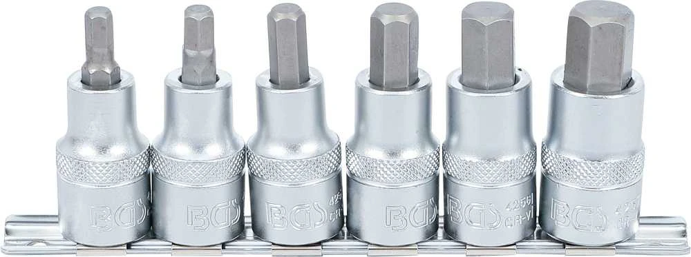 Bgs Technic Įpresuotų antgalių rinkinys | 12,5 mm (1/2") | Hex šešiakampis 6 - 14 mm | 6 vnt. (8887)