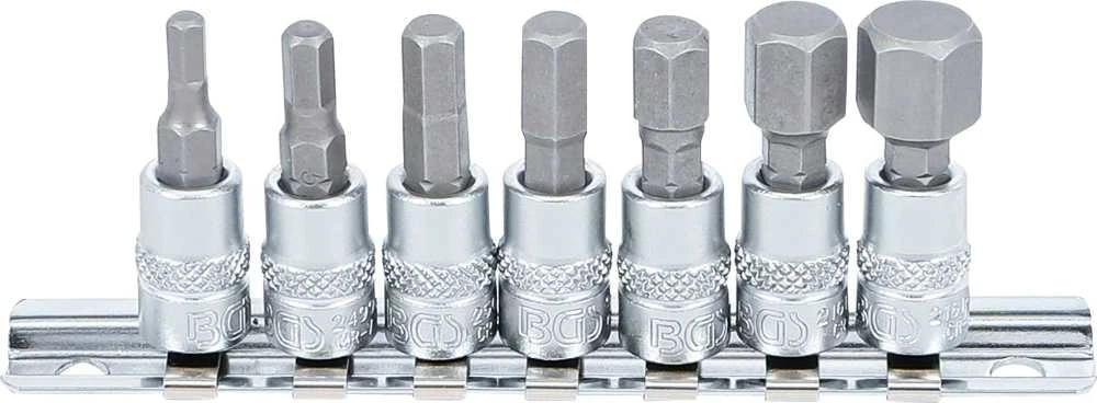 Bgs Technic Įpresuotų antgalių rinkinys | 6.3 mm (1/4") | hex šešiakampis 4-12 mm | 7 vnt. (2161)