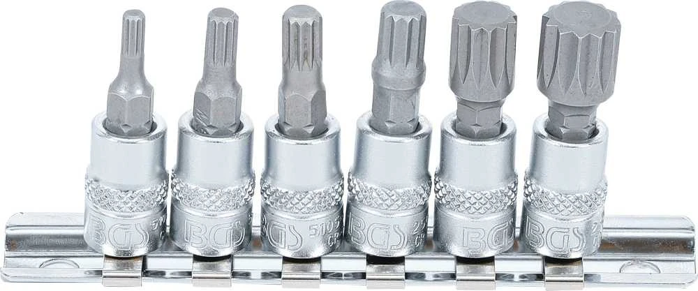 Grąžtas Bgs Technic Įpresuotų antgalių rinkinys | 6.3 mm (1/4") | Spline (XZN) M4 - M12 | 6 vnt. (2162)