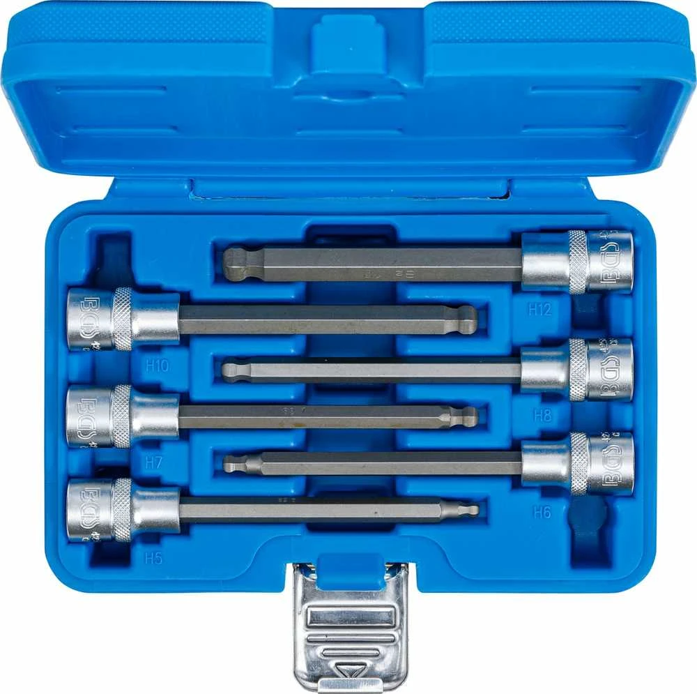 Bgs Technic Įpresuotų antgalių rinkinys | 12,5 mm (1/2") | šarnyrinis Hex šešiakampis 5-12 mm | 6 vnt. (4258)