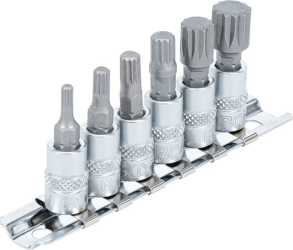 Grąžtas Bgs Technic Įpresuotų antgalių rinkinys | 6.3 mm (1/4") | Spline (XZN) M4 - M12 | 6 vnt. (2162)
