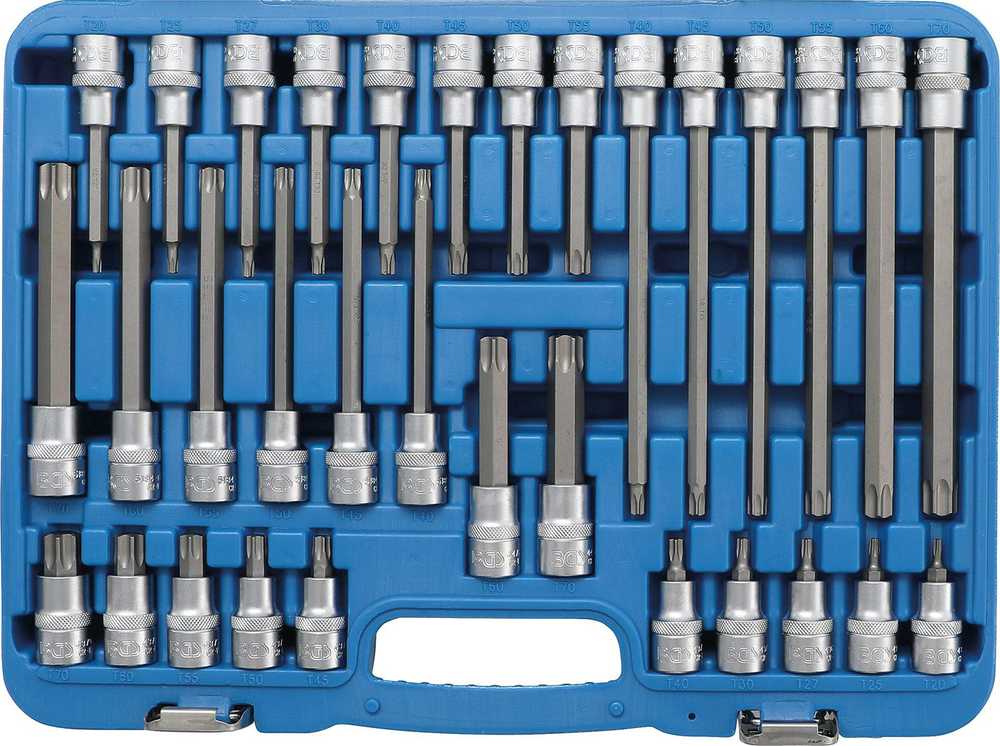 Bgs Technic Įpresuotų antgalių rinkinys | 12,5 mm (1/2") | T-star (Torx) | 32 vnt. (5182)