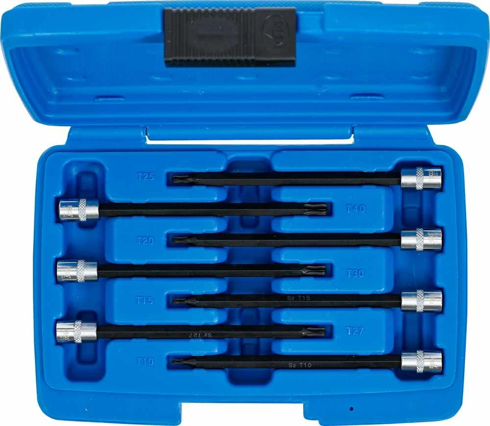 Bgs Technic Įpresuotų antgalių rinkinys | 6.3 mm (1/4") | T-Star (Torx) su šarnyriniu antgaliu | 7 vnt. (8618)