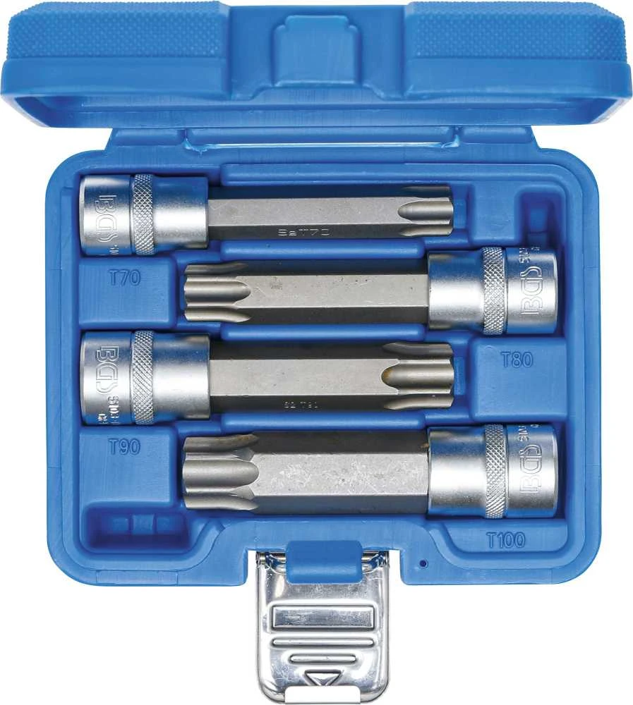 Bgs Technic Įpresuotų antgalių rinkinys | 12,5 mm (1/2") | MAXI, T-Star su skyle (Torx) | 4 vnt. (5103)
