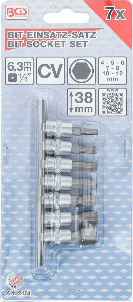 Bgs Technic Įpresuotų antgalių rinkinys | 6.3 mm (1/4") | hex šešiakampis 4-12 mm | 7 vnt. (2161)