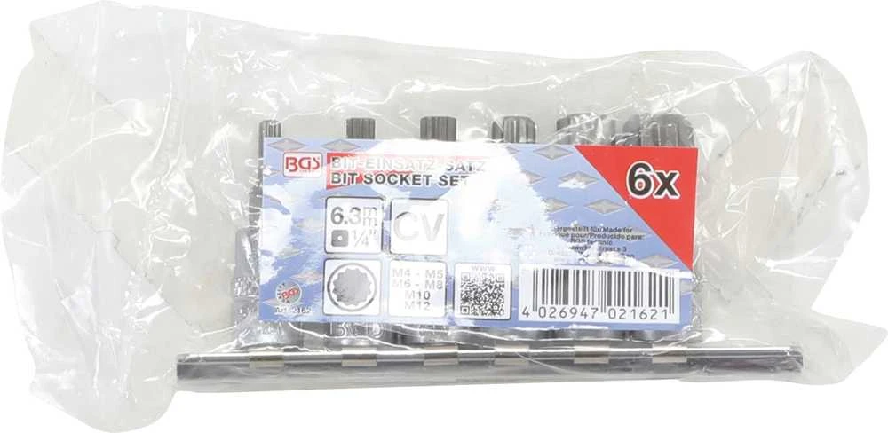 Grąžtas Bgs Technic Įpresuotų antgalių rinkinys | 6.3 mm (1/4") | Spline (XZN) M4 - M12 | 6 vnt. (2162)