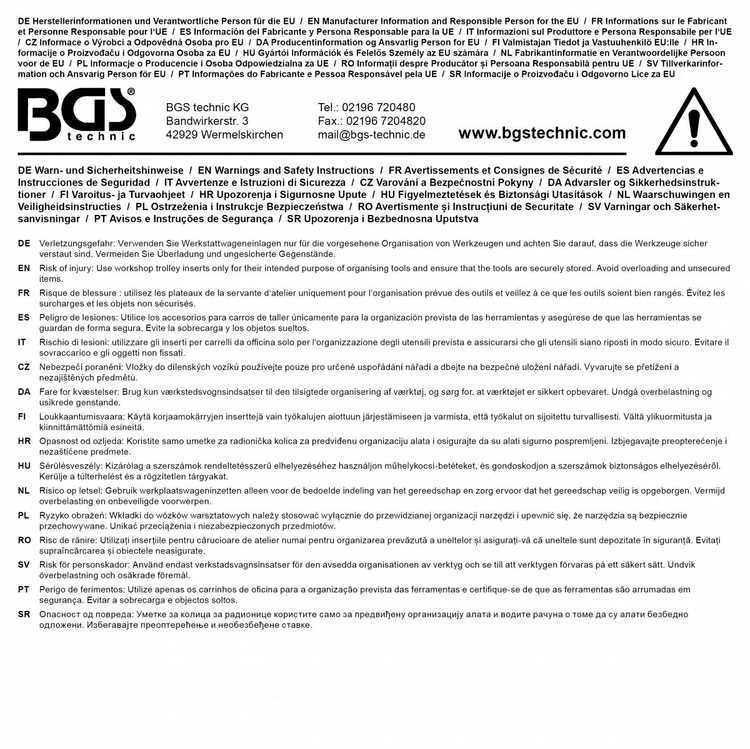 Bgs Technic Įrankių dėklas 1/3: daugiafunkcinių ir įstrižinių žirklių rinkinys | plastikiniams vamzdžiams | 8 vnt. (74441B)