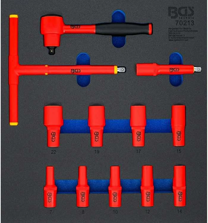 Bgs Technic Įrankių dėklas 2/3: VDE įrankių rinkinys | 10 mm (3/8") | 7 - 22 mm | 12 vnt. (70213)
