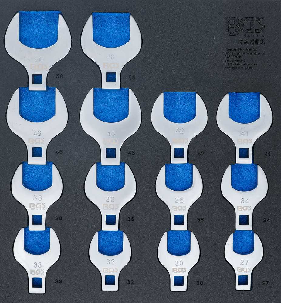 Bgs Technic Įrankių dėklas 2/3: Veržliarakčių rinkinys su šoniniais raktais | 12,5 mm (1/2") | 14 vnt. (74563)