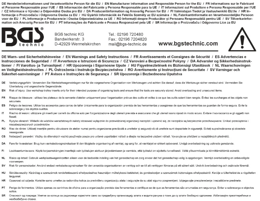 Bgs Technic Įrankių dėklas 3/3: Įrankiai padangų serviso remontui | 18 vnt (4164)