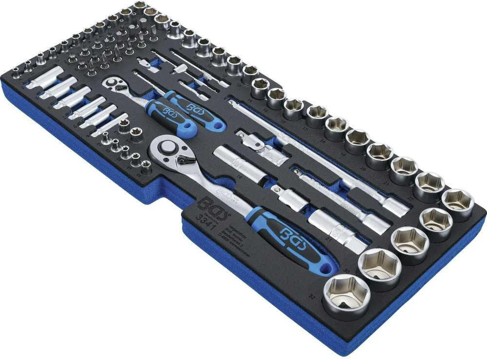 Bgs Technic Įrankių dėklas iš 3312 pozicijos: galvučių rinkinys | 12,5 mm (1/2") + 6,3 mm (1/4") | 77 vnt. (3341)