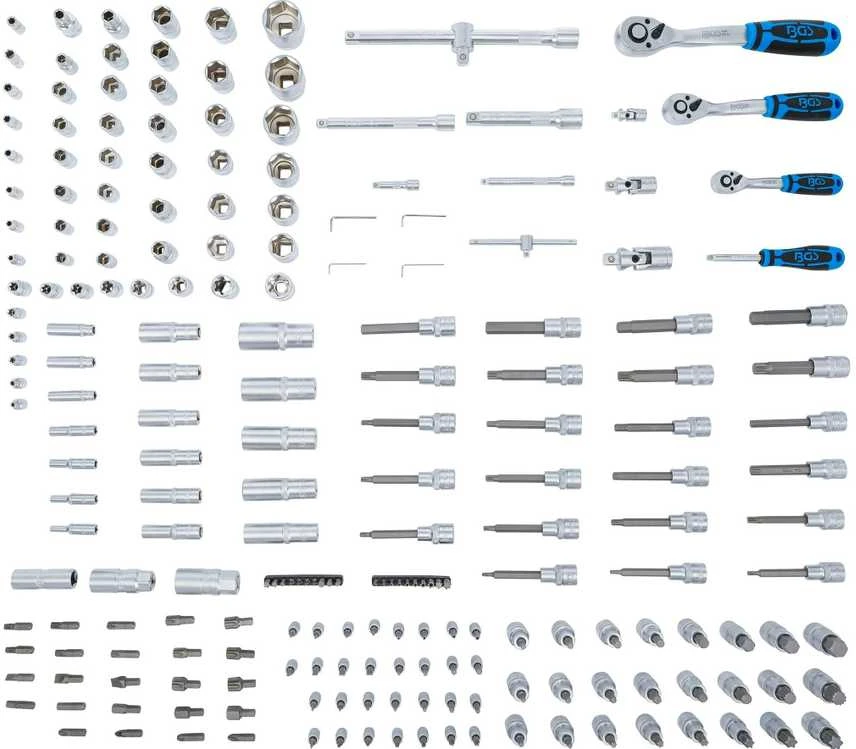 Bgs Technic Įrankių dėklas XL: Galvučių rinkinys | 6.3 mm (1/4") / 10 mm (3/8") / 12,5 mm (1/2") | 216 vnt. (74434)