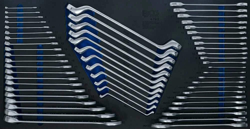 Bgs Technic Įrankių dėklas XL: kombinuotas veržliaraktis / dvigubas veržliaraktis / dvigubas atviras veržliaraktis ir terkšlinių veržliarakčių rinkinys | 57 vnt (4792)