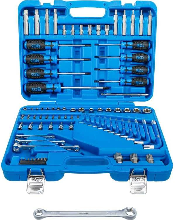 Grąžtas Bgs Technic Įrankių rinkinys | 6.3 mm (1/4 ") + 12.5 mm (1/2") | E-Type / T-Star (Torx) | 84 vnt. (7849)