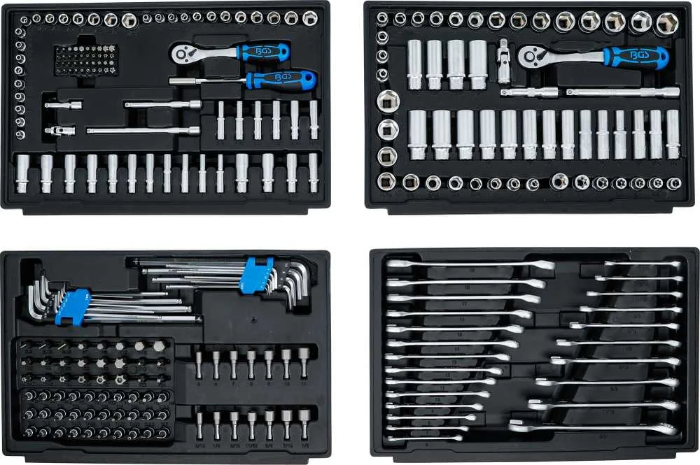 Bgs Technic Įrankių rinkinys | 6,3 mm (1/4") / 10 mm (3/8") / 12,5 mm (1/2") | Metriniai ir colių dydžiai | 300 vnt. (74000)