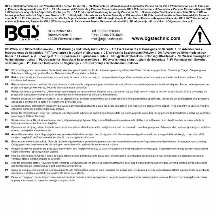 Bgs Technic Įrankių rinkinys VDE | 12,5 mm (1/2") | 10 - 24 mm | 11 vnt. (7145)