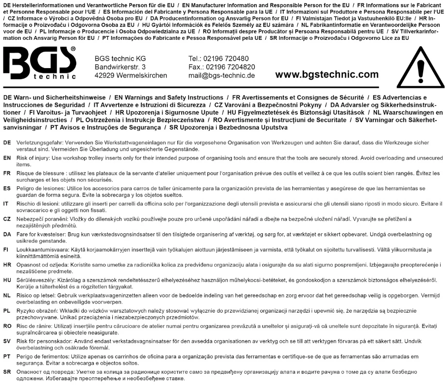 Bgs Technic Įrankių vežimėlio įdėklas | 1/3 | BGS 4097 rinkiniui | 408 × 189 × 32 mm | BGS (4097-1)