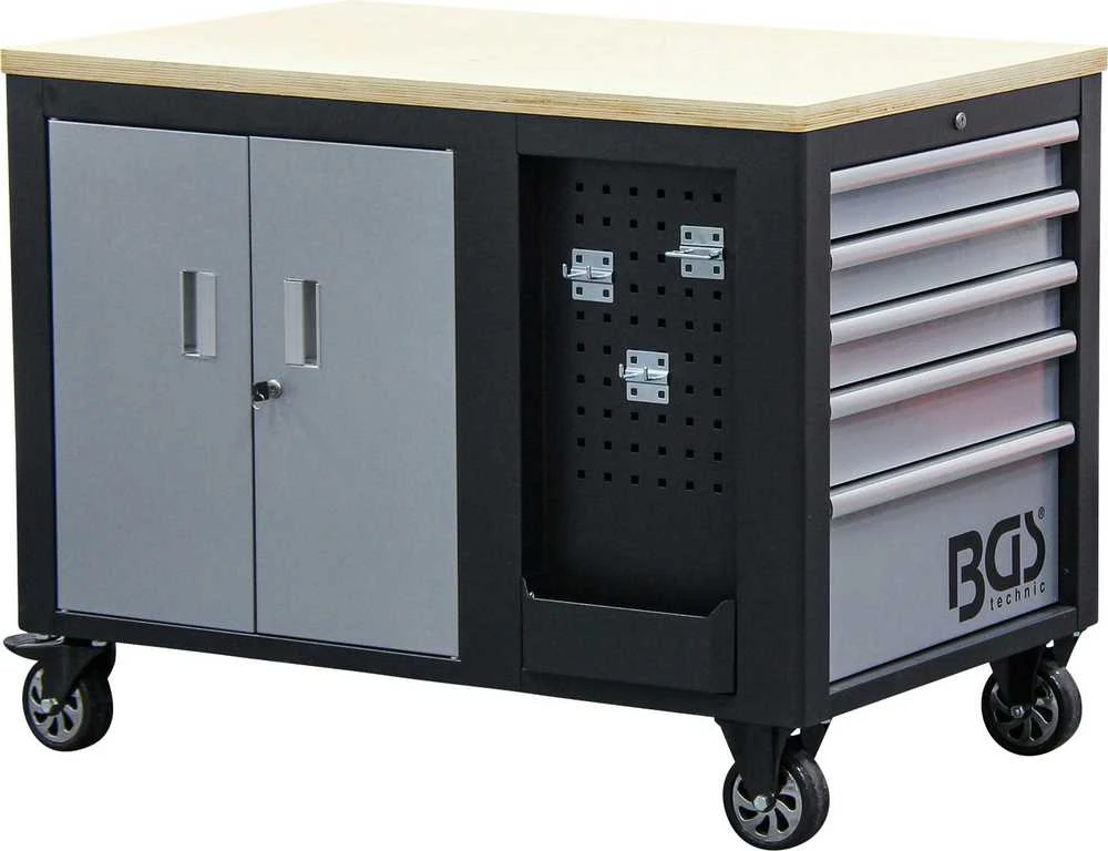 Bgs Technic Įrankių vežimėlis | 2x 5 stalčiai | 1 spintelė | tuščia (4199)