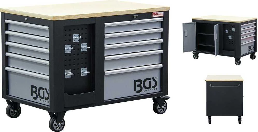 Bgs Technic Įrankių vežimėlis | 2x 5 stalčiai | 1 spintelė | tuščia (4199)