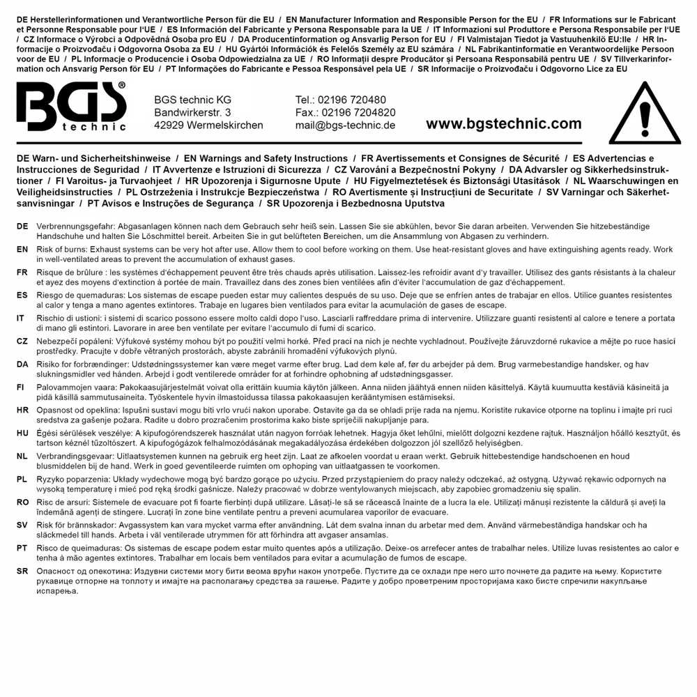 Bgs Technic Išmetimo vamzdžio plėtimo komplektas | 7 vnt. (74578)
