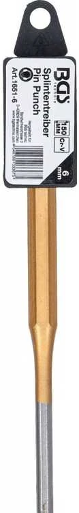 Bgs Technic Išmušėjas bukas – cilindrinis, grūdintas – Ø6 × 150 mm, CrV, lakuotas kotas (1651-6)