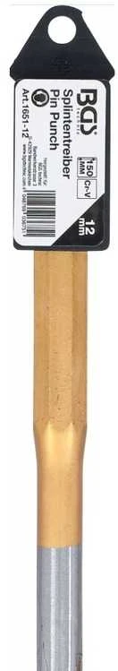 Bgs Technic Išmušėjas bukas – cilindrinis, grūdintas – Ø12 × 150 mm, lakuotas kotas (1651-12)