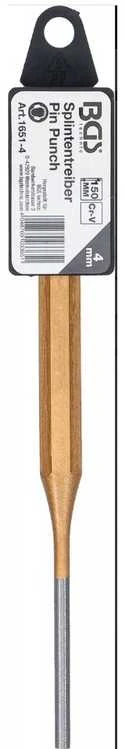 Bgs Technic Išmušėjas bukas – cilindrinis, grūdintas – Ø4 × 150 mm, CrV, lakuotas kotas (1651-4)