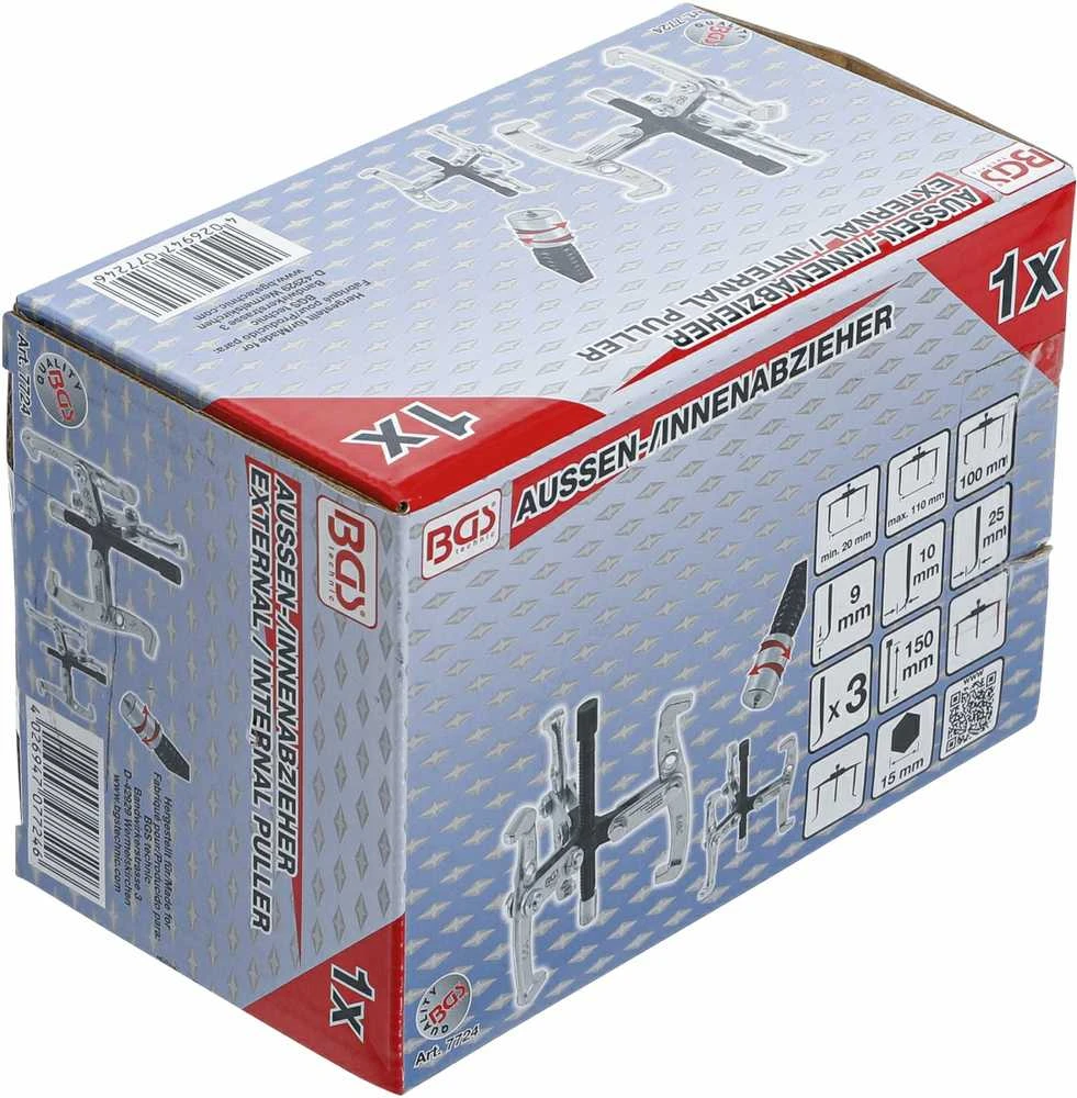 Bgs Technic 3-kojis nuėmėjas – reversinis išorinis/vidinis kaltinis – 20–110 mm (7724)