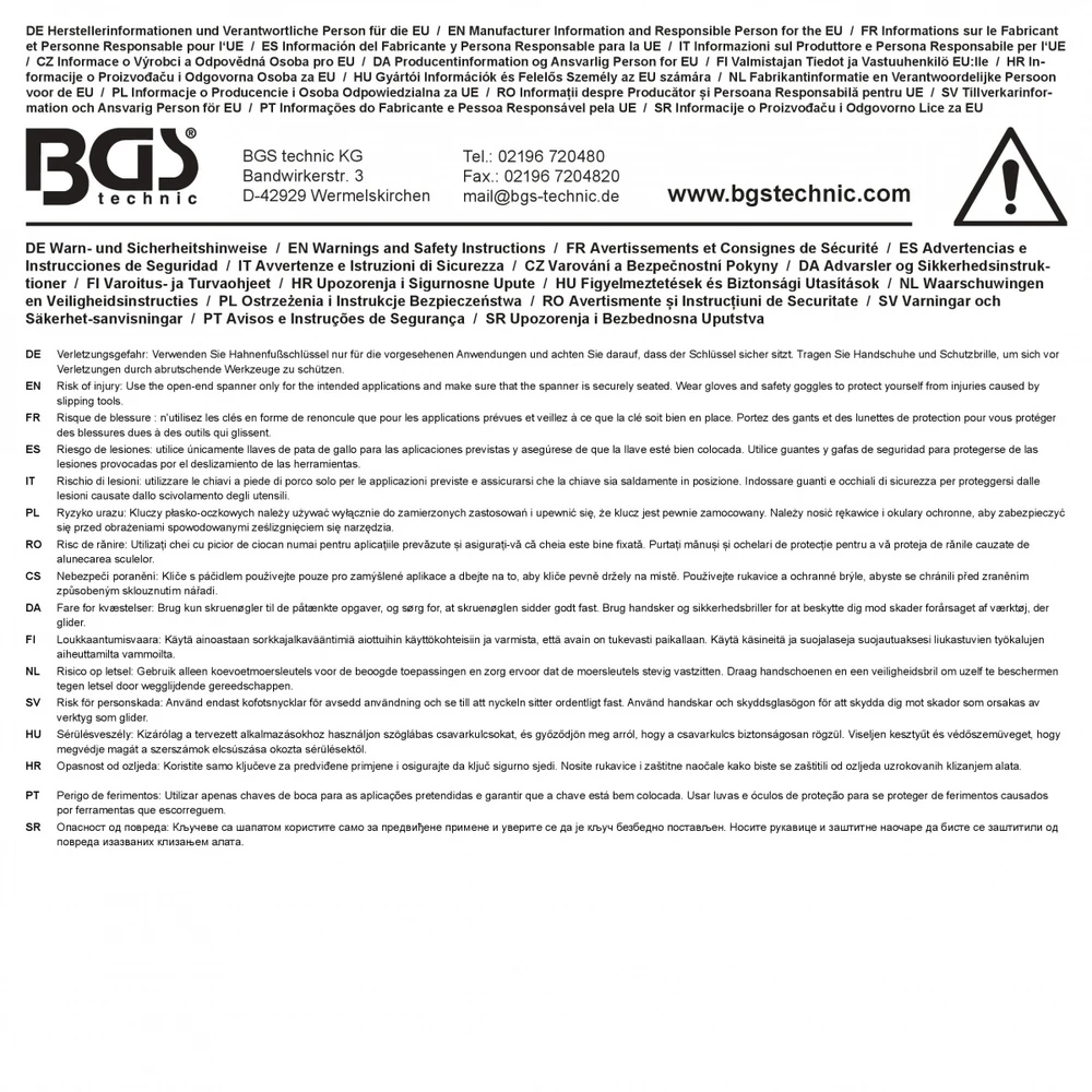 Bgs Technic Įstatomų atvirų veržliarakčių galvučių rinkinys BGS | 10–50 mm | 3/8", 1/2", 3/4" | 32 vnt. (74716)