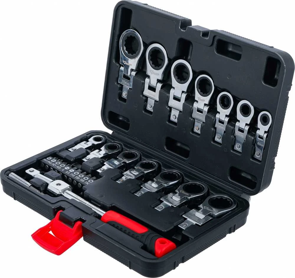 Bgs Technic Įstatomų terkšlinių veržliarakčių ir antgalių rinkinys | 6–20 mm | 27 vnt. (84529)