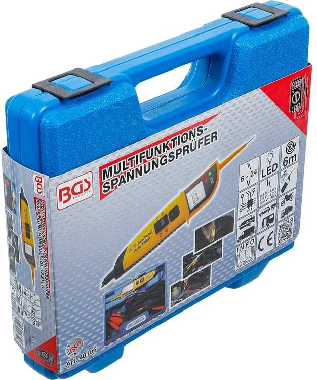 Bgs Technic Įtampos testeris / daugiafunkcinis zondas su ekranu ir 8 funkcijos (40105)