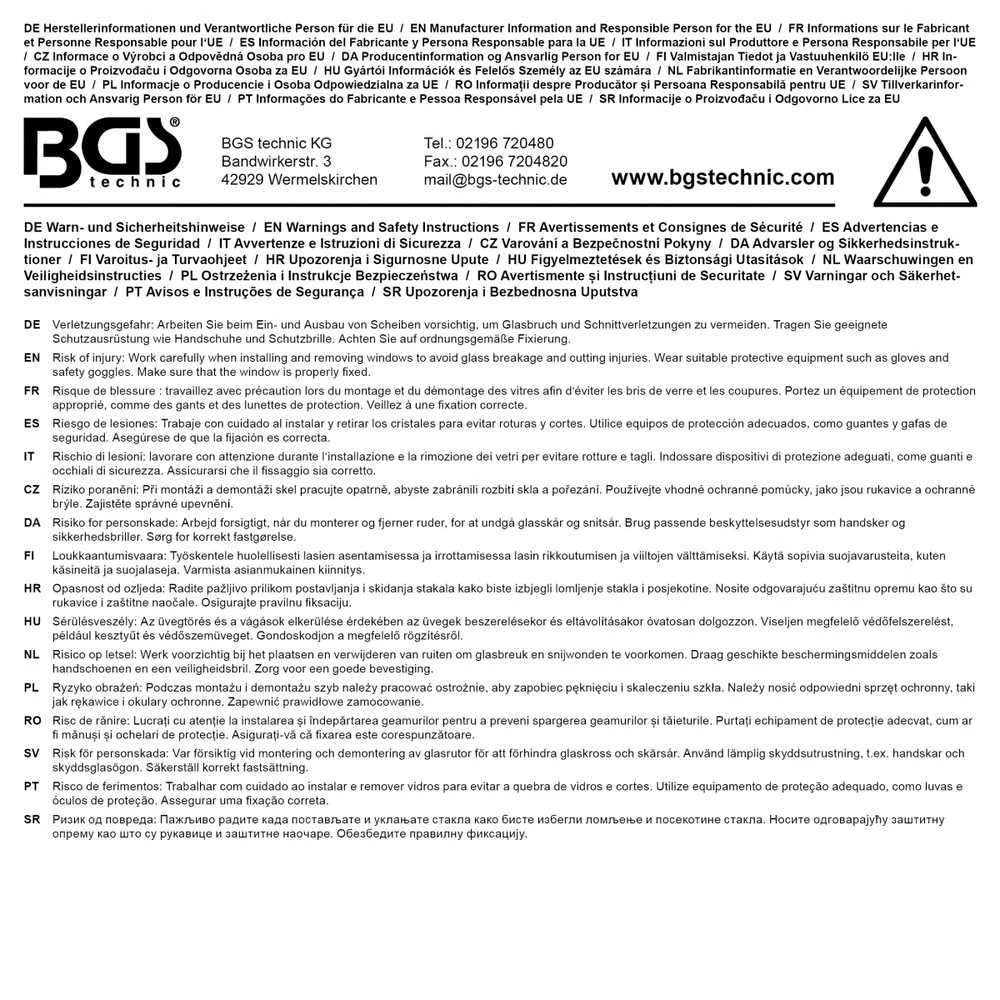 Bgs Technic Kabliukas stiklo remontui | 210 mm | guminėms automobilio stiklų tarpinėms (8002-6)
