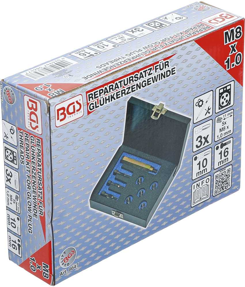 Bgs Technic Kaitinimo žvakės sriegio remonto rinkinys | M8 x 1.0 (8647)