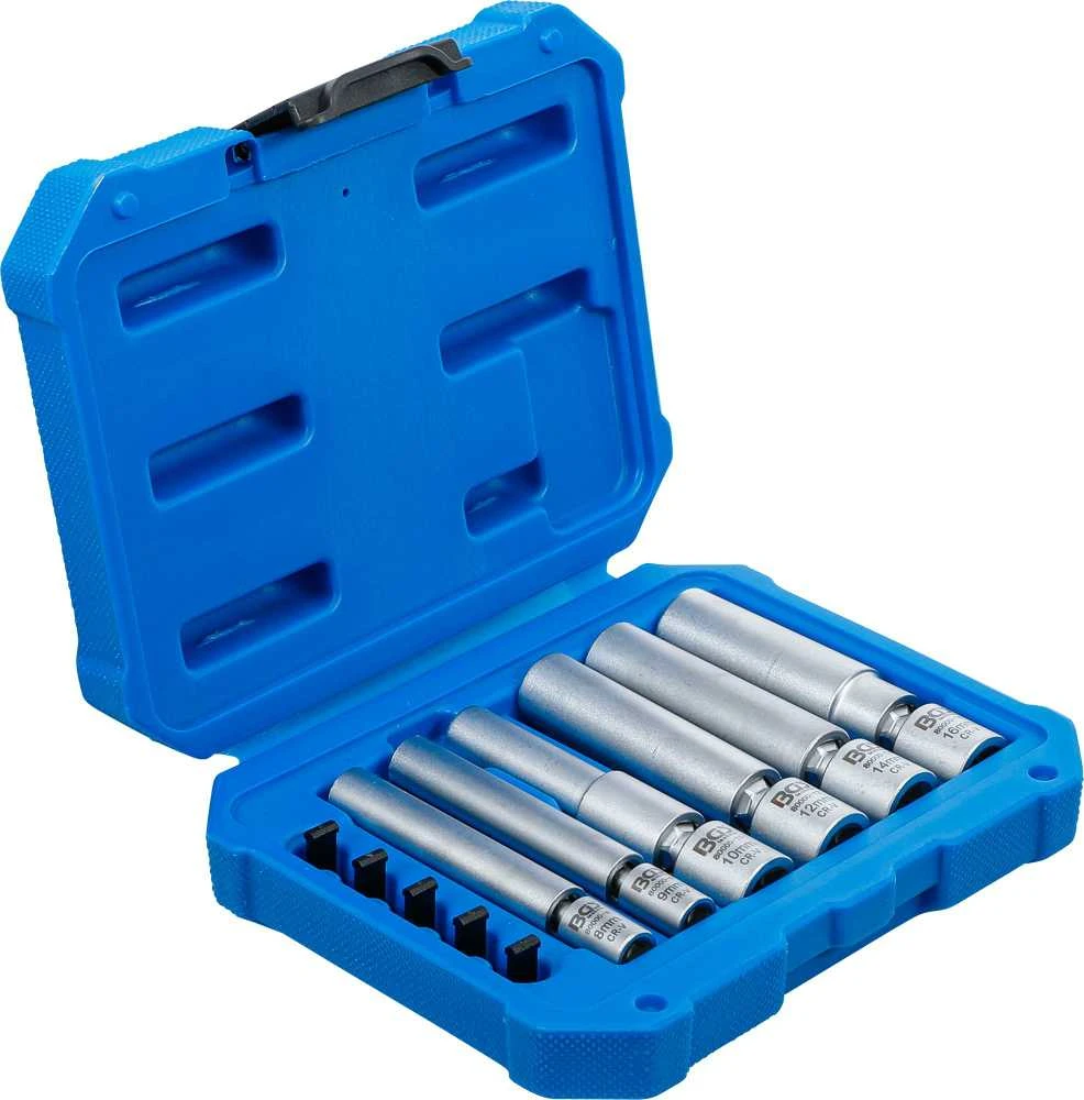 Bgs Technic Kaitinimo ir uždegimo žvakių galvučių rinkinys | šarnyrinės | 6,3 mm (1/4") / 10 mm (3/8") | 8 - 9 - 10 - 12 - 14 - 16 mm | 11 vnt. (80000)