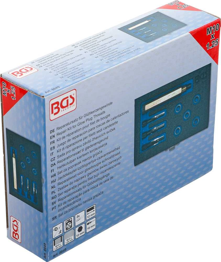 Bgs Technic Kaitinimo žvakės sriegio remonto rinkinys | M10 x 1.25 (8649)