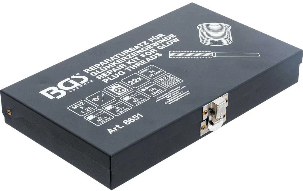 Bgs Technic Kaitinimo žvakės sriegio taisymo komplektas | M12 x 1.25 (8651)