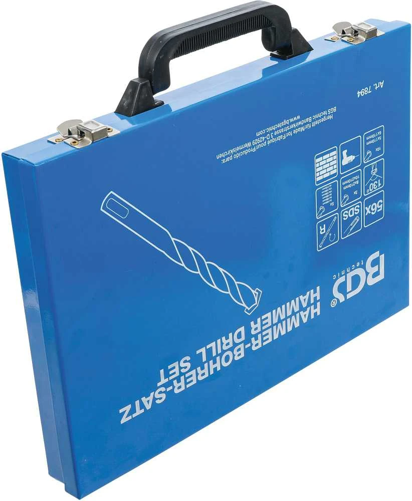 Grąžtas Bgs Technic Kalamų grąžtų rinkinys | SDS PLUS | karbido antgalis | 4 - 12 mm | 56 vnt. (7894)
