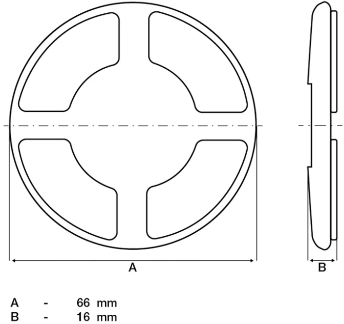 Bgs Technic Keičiama guminė atrama domkratui BGS 7875 | Ø 66 × 16 mm (7875-2)