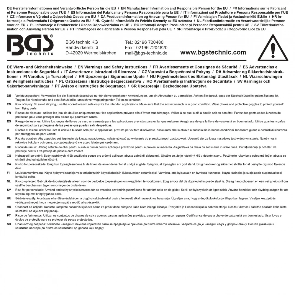 Bgs Technic Kiauryminių galvučių rinkinys | Gear Lock | 10–24 mm | 72 dantų | 17 vnt. (74712)