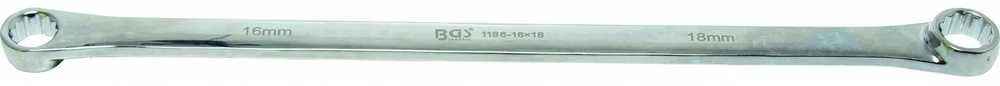 Bgs Technic Ypač ilgas dvigubas žiedinis raktas | 16 × 18 mm | 410 mm | BGS (1186-16x18)
