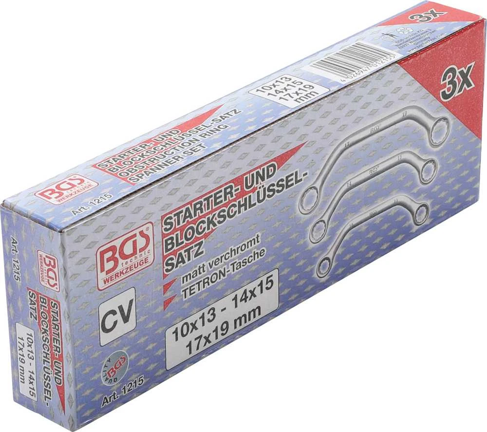Bgs Technic Kilpinių raktų komplektas C pusmėnulio formos | 10x13 - 17x19 mm | 3 vnt. (1215)