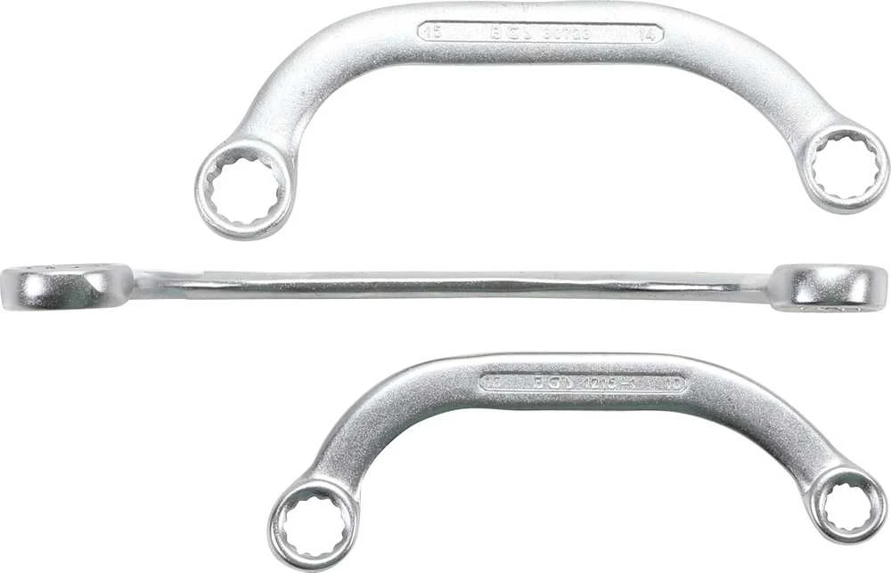 Bgs Technic Kilpinių raktų komplektas C pusmėnulio formos | 10x13 - 17x19 mm | 3 vnt. (1215)