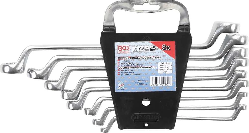 Bgs Technic Kilpinių raktų rinkinys | lenkti galai | 6x7 - 20x22 mm | 8 vnt. (1212)