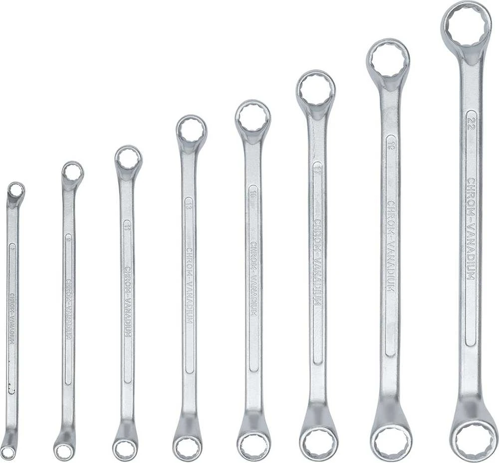 Bgs Technic Kilpinių raktų rinkinys | lenkti galai | 6x7 - 20x22 mm | 8 vnt. (1213)