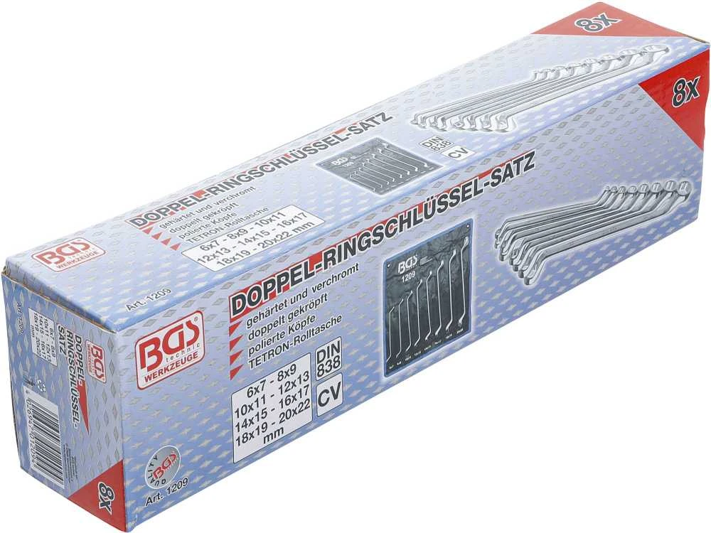 Bgs Technic Kilpinių raktų rinkinys | lenkti galai | 6x7 - 20x22 mm | 8 vnt. (1209)