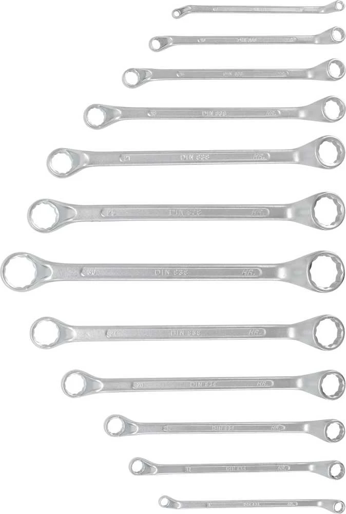 Bgs Technic Kilpinių raktų rinkinys | lenkti galai | 6x7 - 30x32 mm | 12 vnt. (1214)
