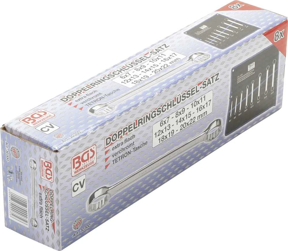 Bgs Technic Kilpinių raktų rinkinys | tiesūs | 6-22 mm | 8 vnt. (30300)
